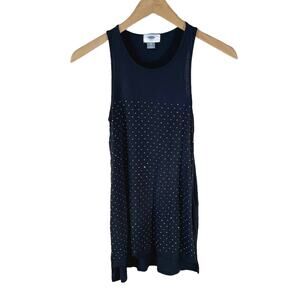 Y2K Old Navy Womens Studded Bling Tank Top Black XS Casual Goth Emo Rock Grunge